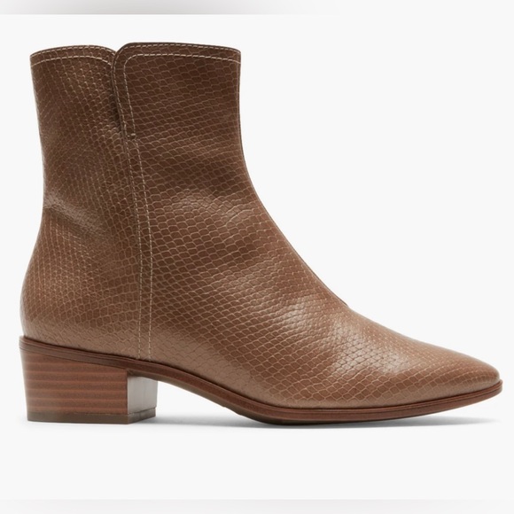 🤎 NWB! Rockport Brown Snakeskin Booties - Picture 2 of 13